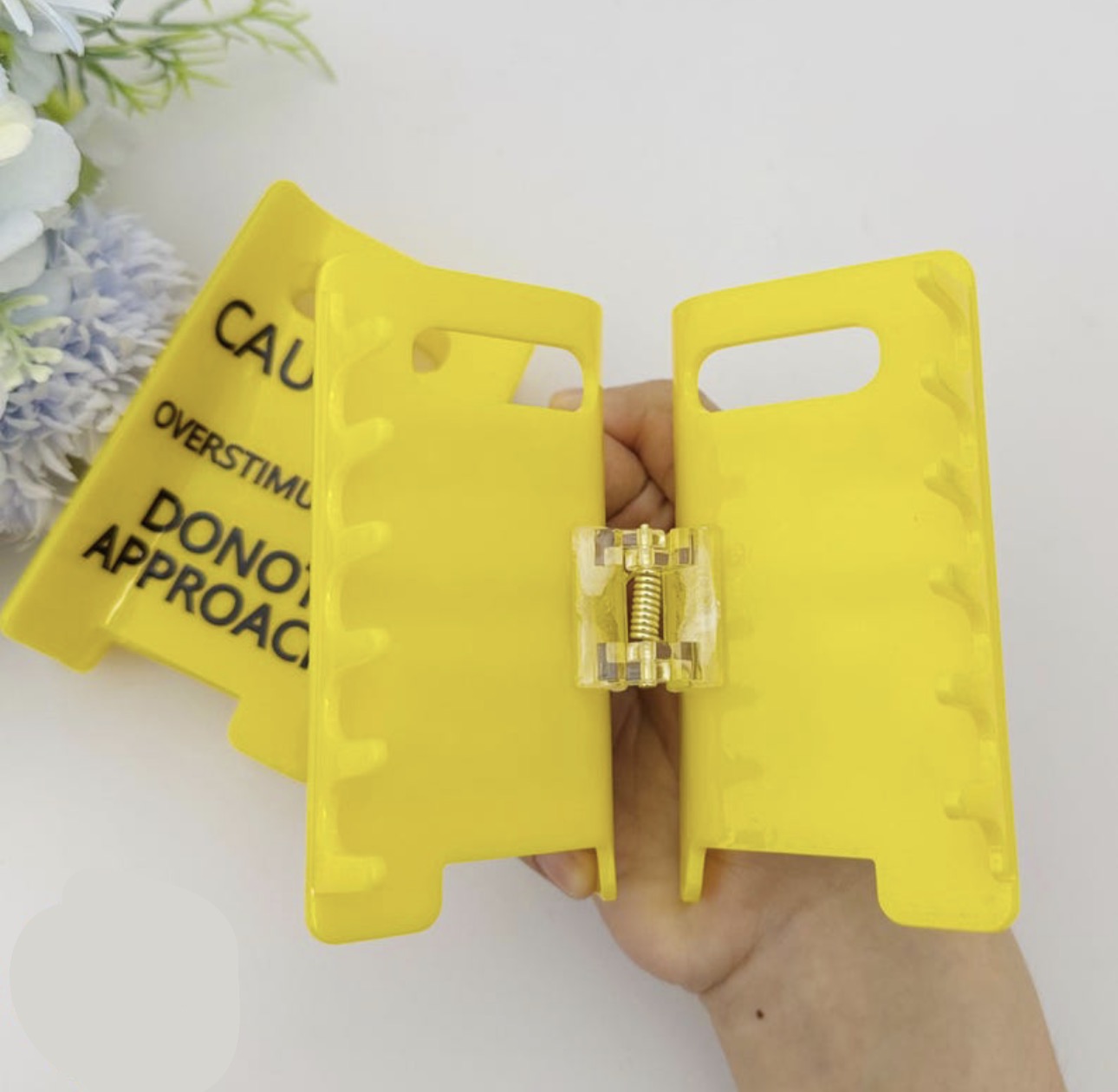 Caution Overstimulated Hair Clip