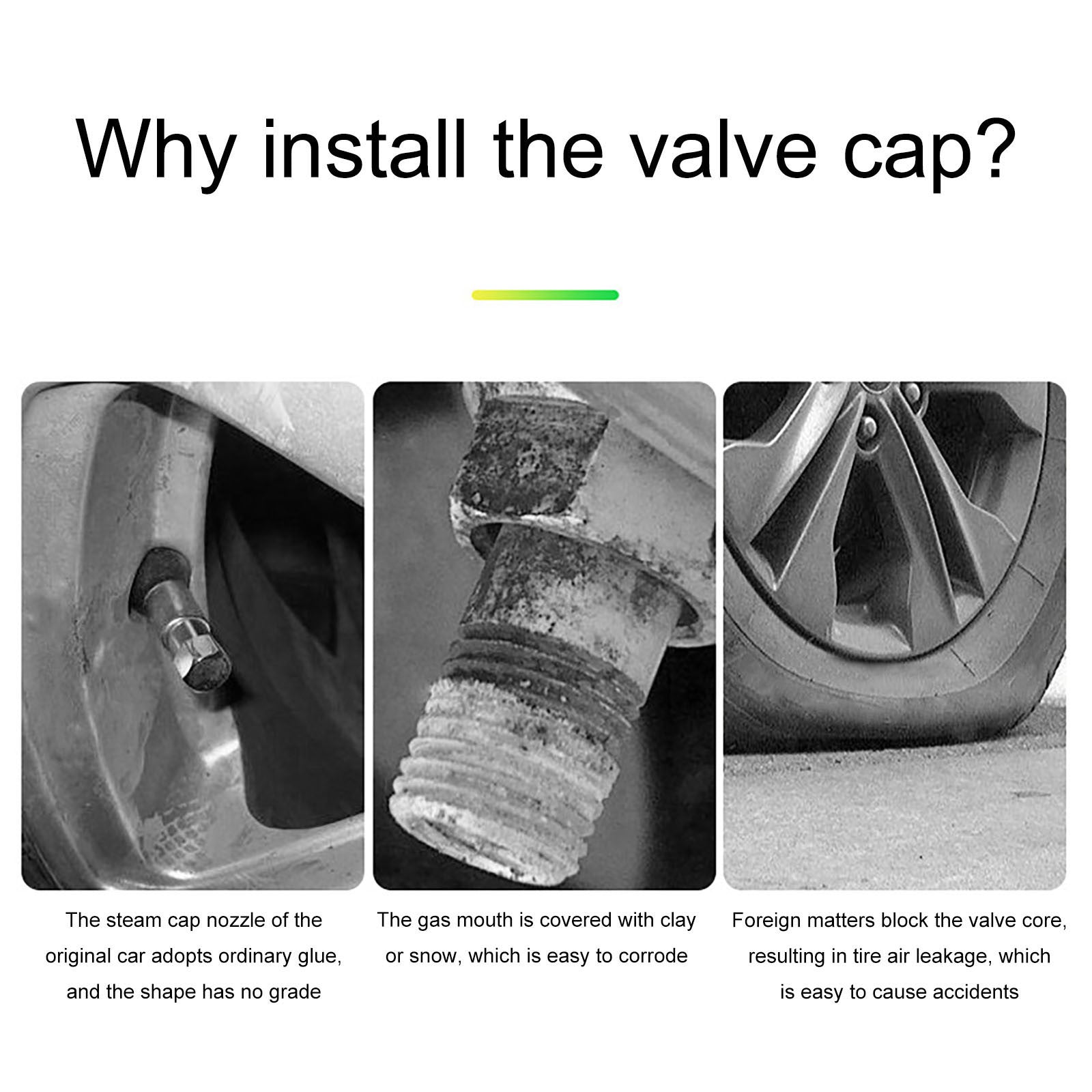 Glowing Car Tire Valve Caps