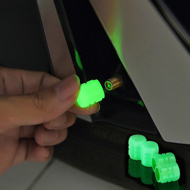 Glowing Car Tire Valve Caps