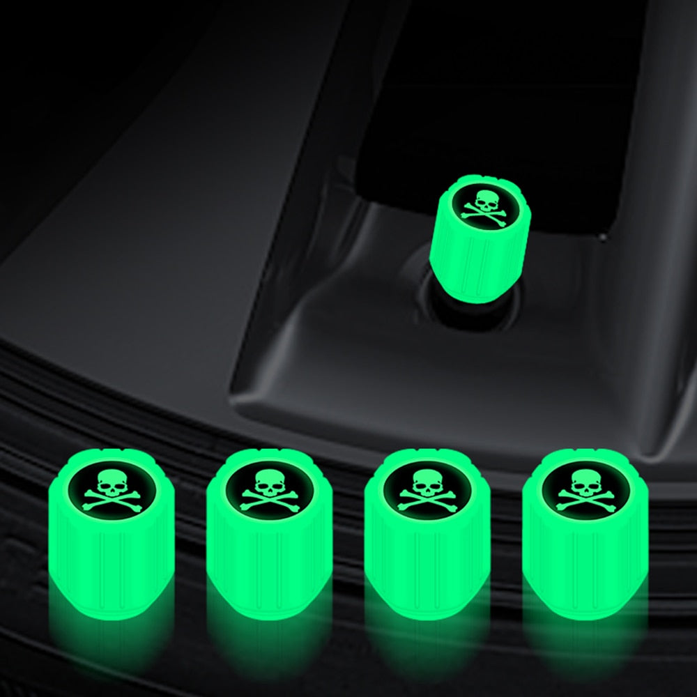 Glowing Car Tire Valve Caps